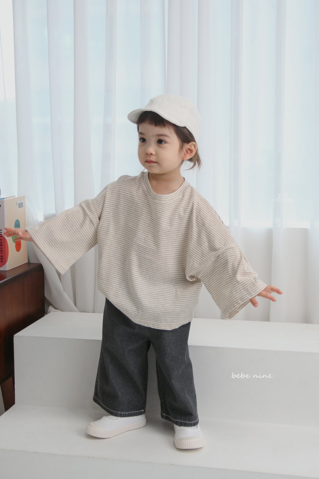 🌸預訂 韓國直送🌸🇰🇷Bebenine兩色條紋寬鬆闊長袖上衣