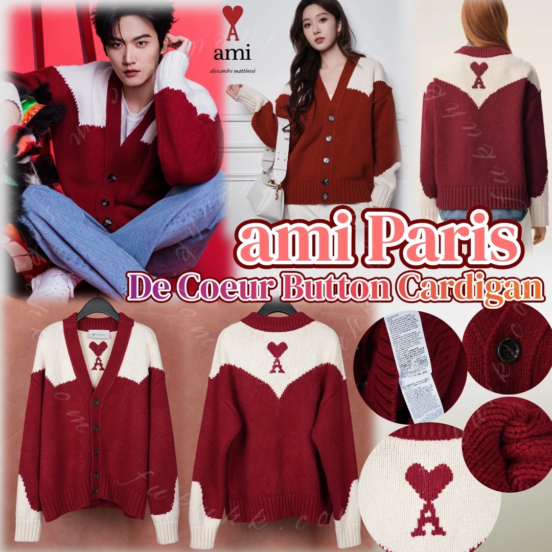 AMI Paris De Coeur Button Cardigan 羊毛V領開襟衫