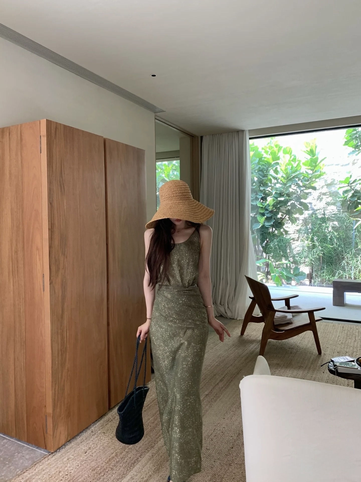 D10057吊带方领裙