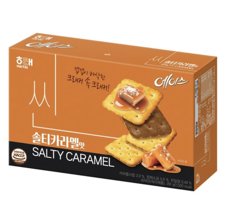 韓國 HAITAI 鹽味焦糖 Ace夾心酥 291g / 盒｜Salty Caramel