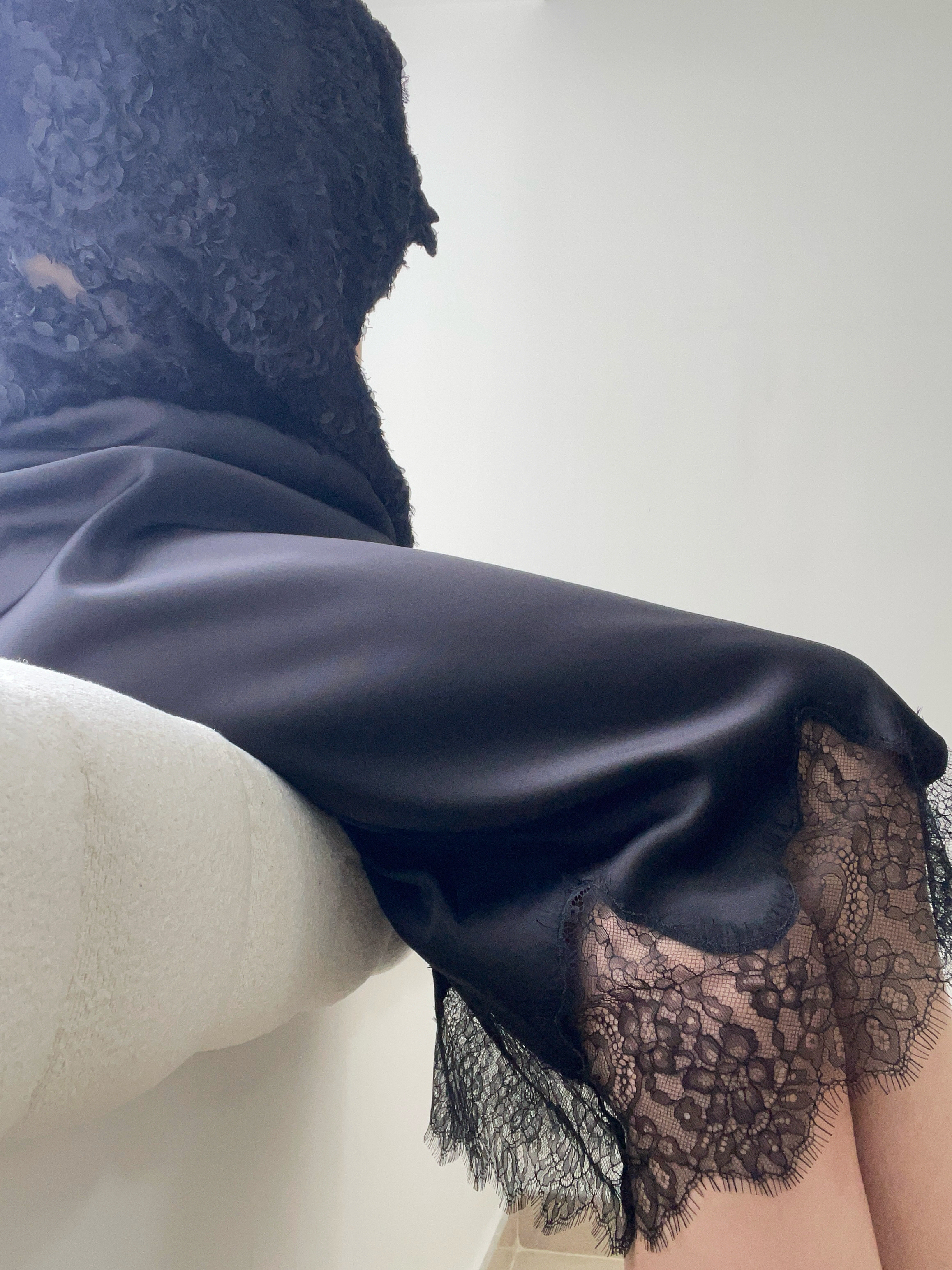 Elegant silky lace skirt