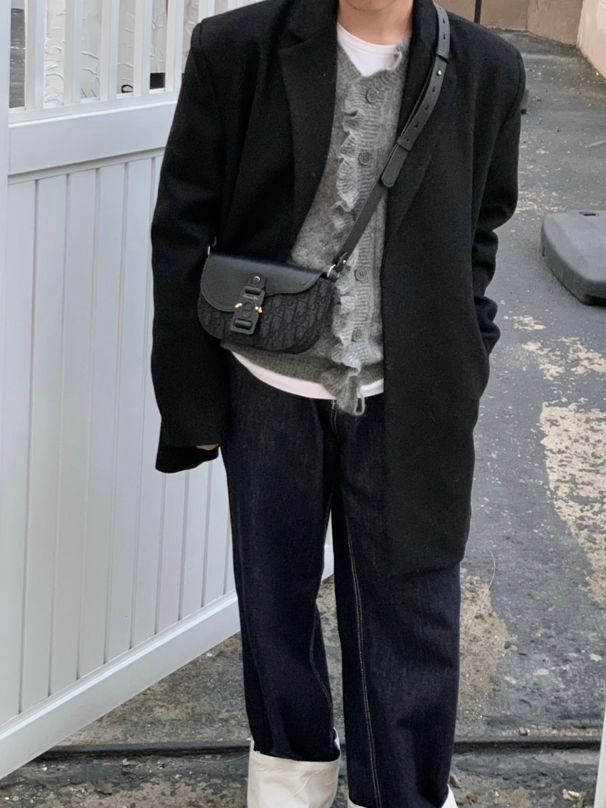 Dior👜 PRE OWNED 🛍️黑色老花郵差包 2025年單 全套🖤