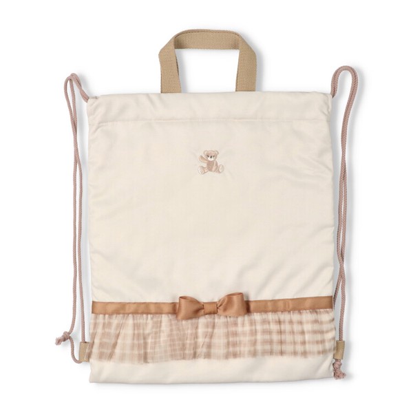 🆕【⭐訂購⭐】🇯🇵日本直送 獨角獸/小熊刺繡 薄紗褶邊 索繩背包🌀 [ELBD-0143][260318]