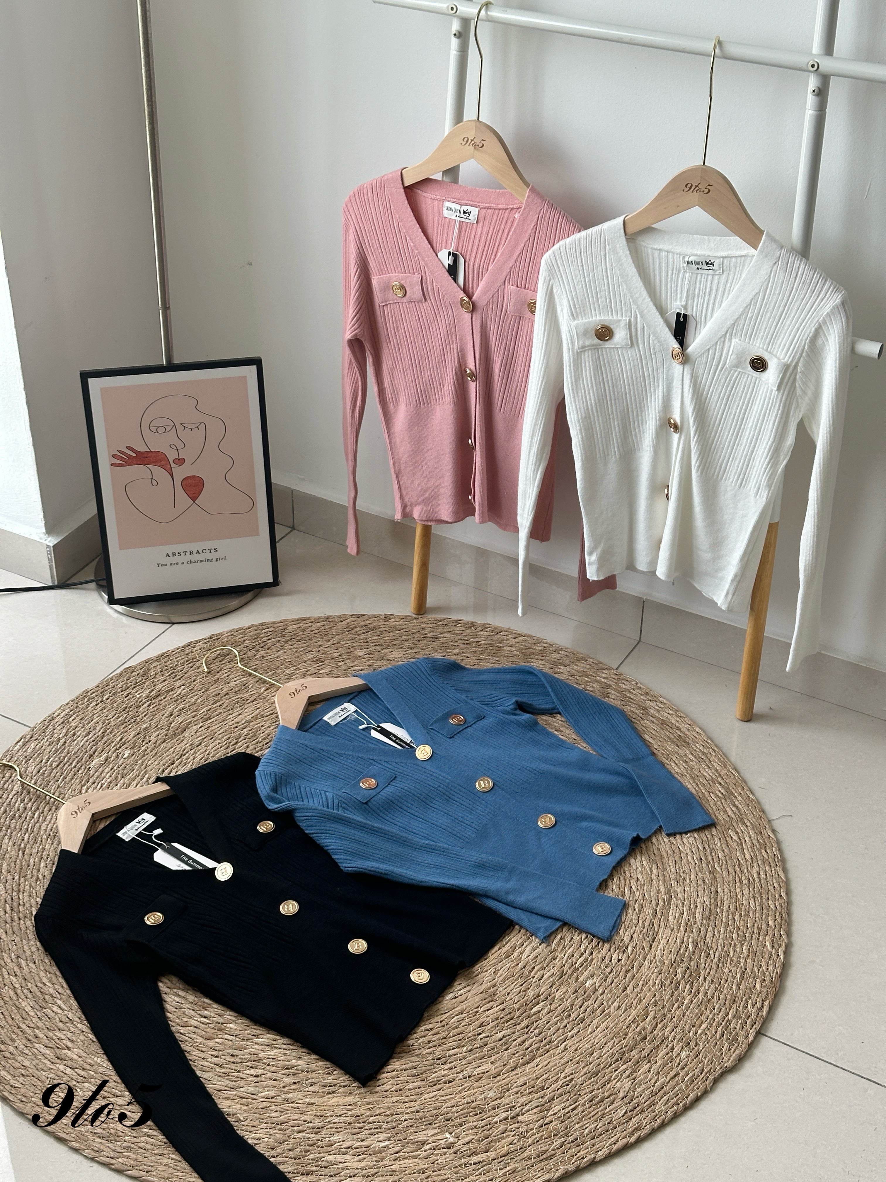 T4233 V Neck Ribbed Cardigan - 4 Colors 