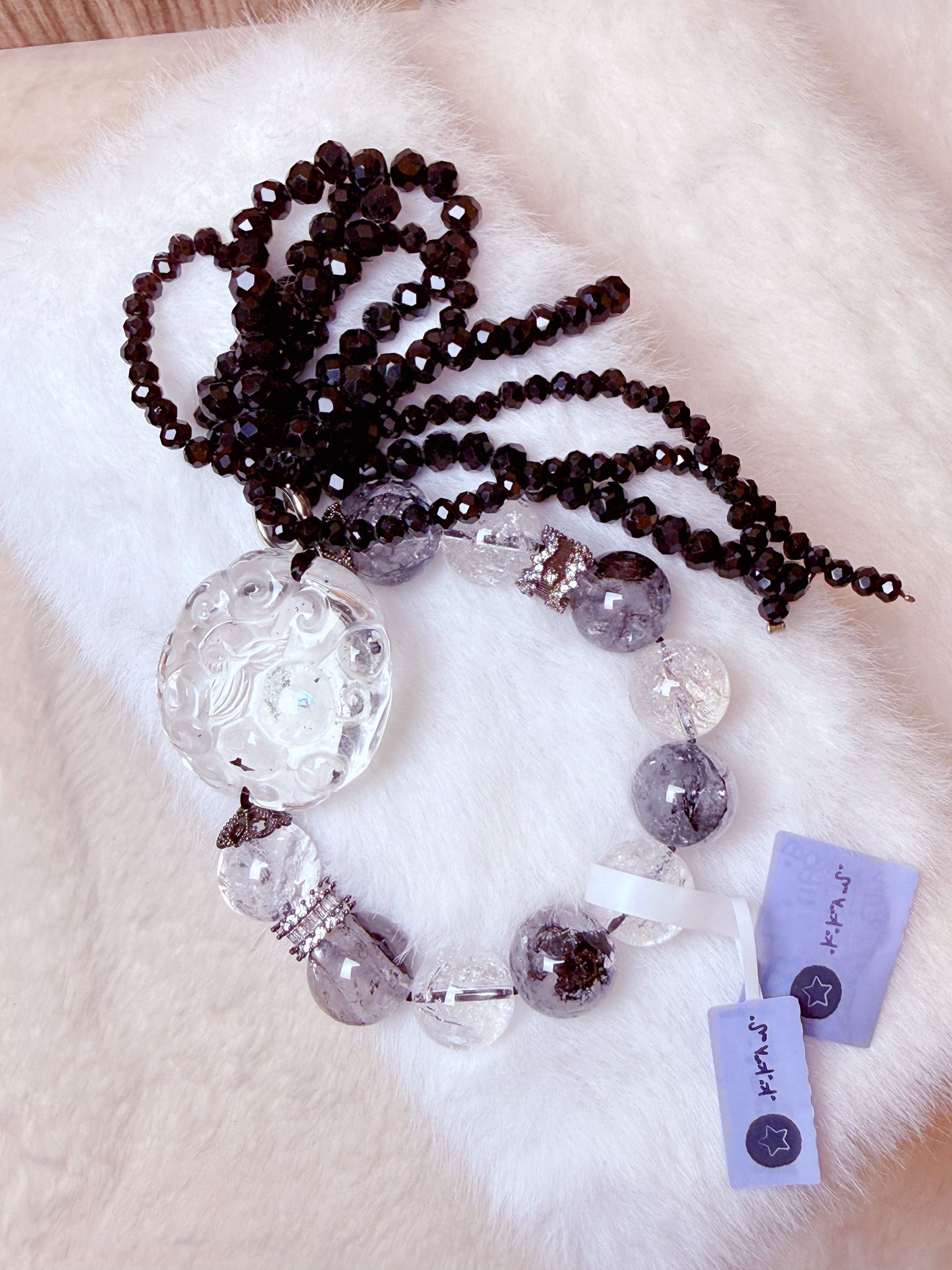 K00127 藍銅礦 九尾狐 自家設計手鏈