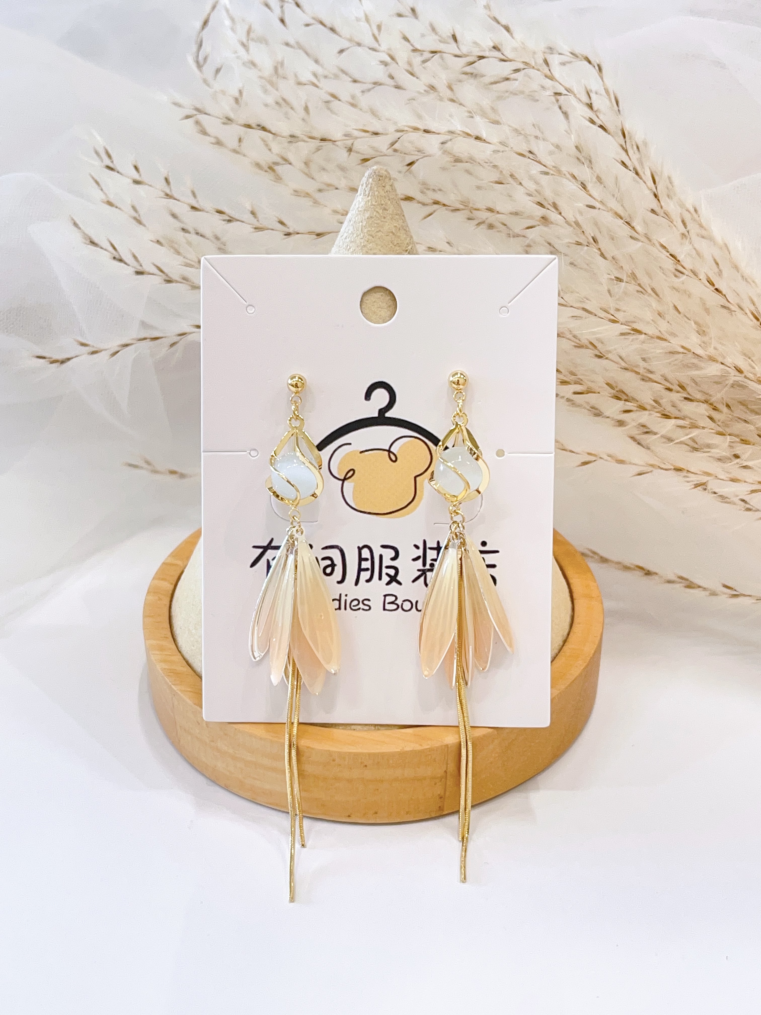 独特设计感扇形耳环