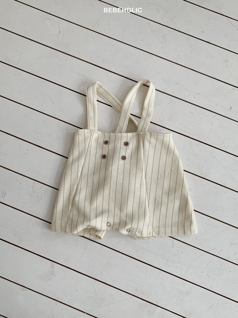 🌸預訂 韓國直送🌸🇰🇷BEBEHOLIC三色縫線條紋吊帶連身褲