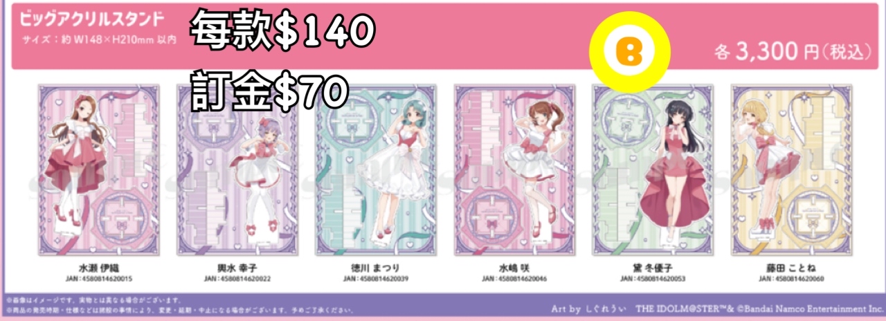 Preorder預訂6/2026年偶像大師ビッグ立牌