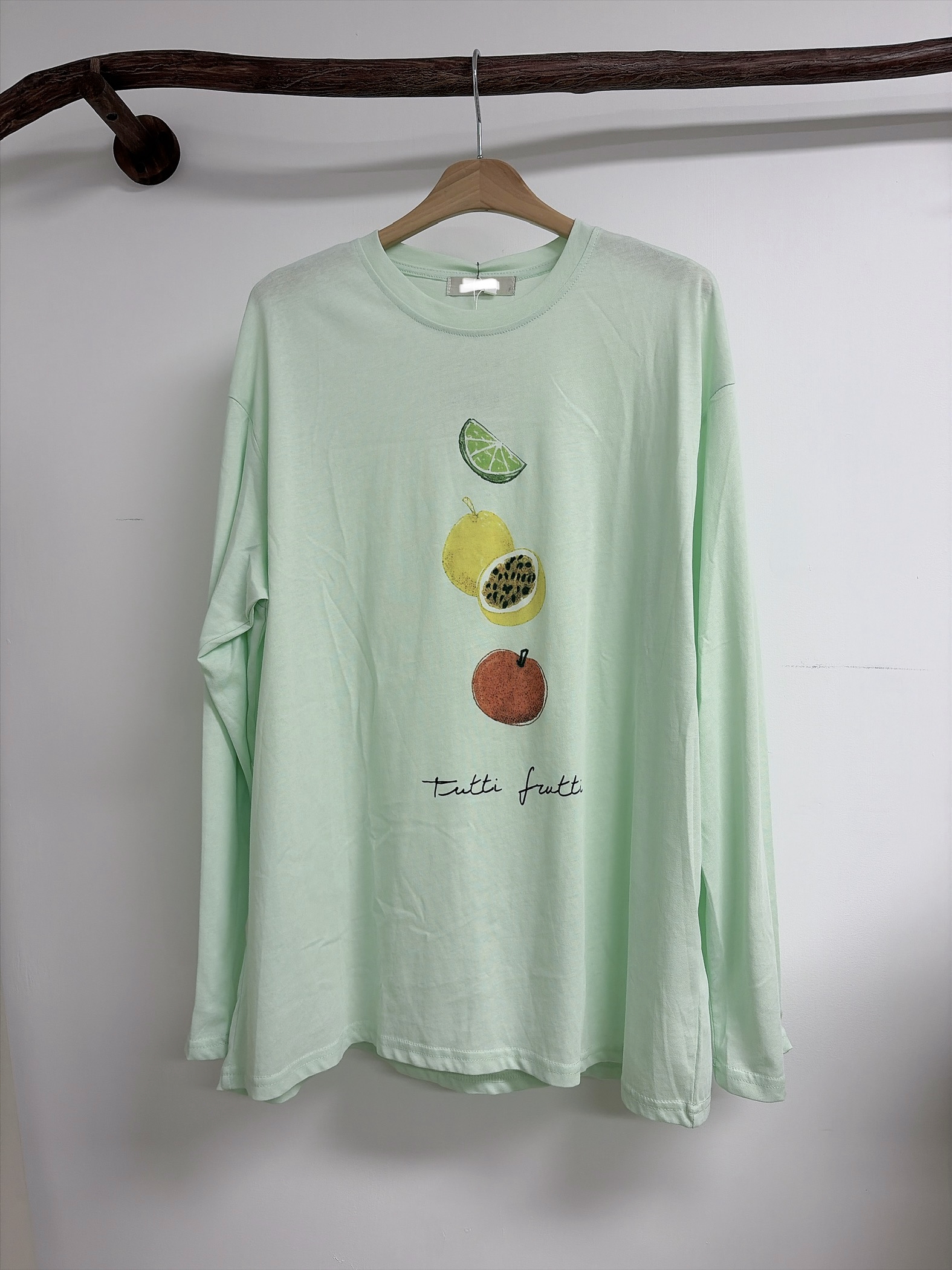 水果圖案薄荷綠tee 