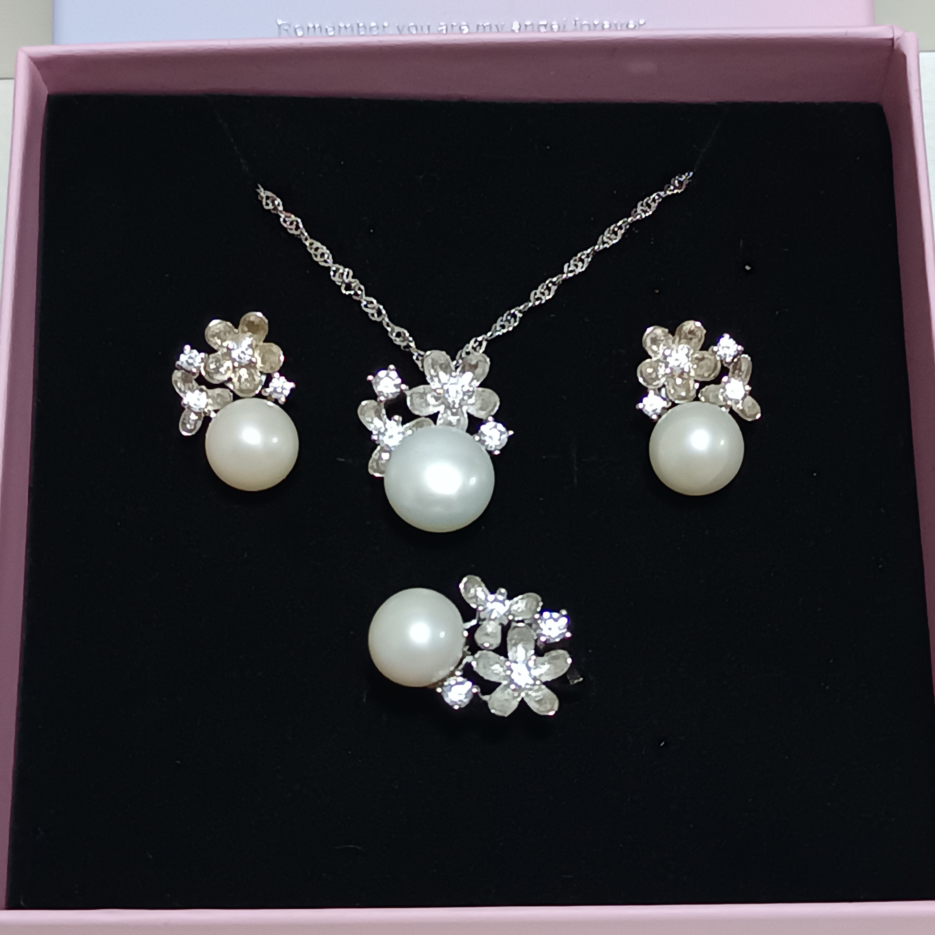 ✨特惠產品✨淡水饅頭珍珠925銀吊墜耳釘戒指套裝