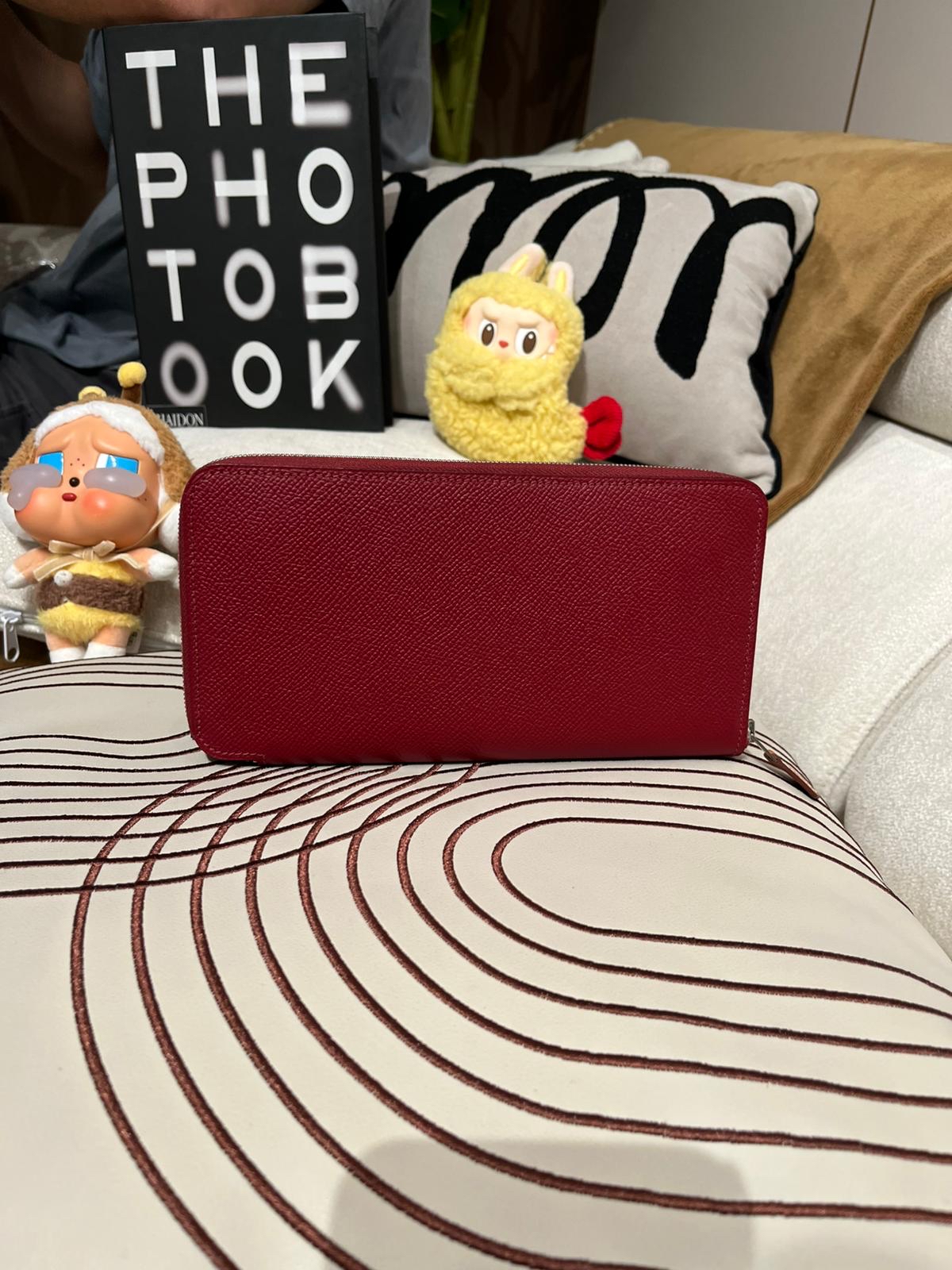 Hermes Silk in Long Wallet Stamp X 100%Authentic, 98%New 