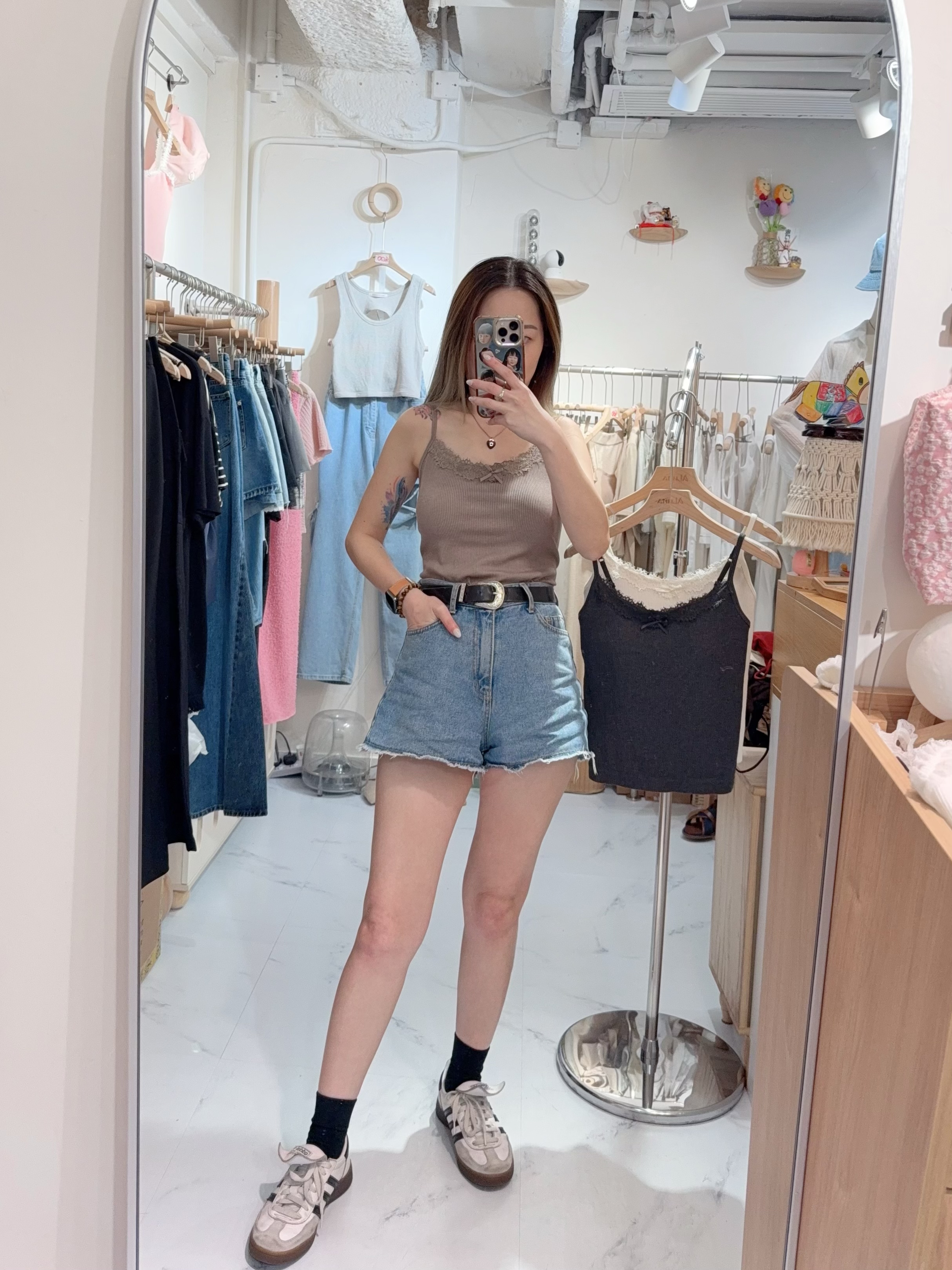 lace邊坑紋bra top