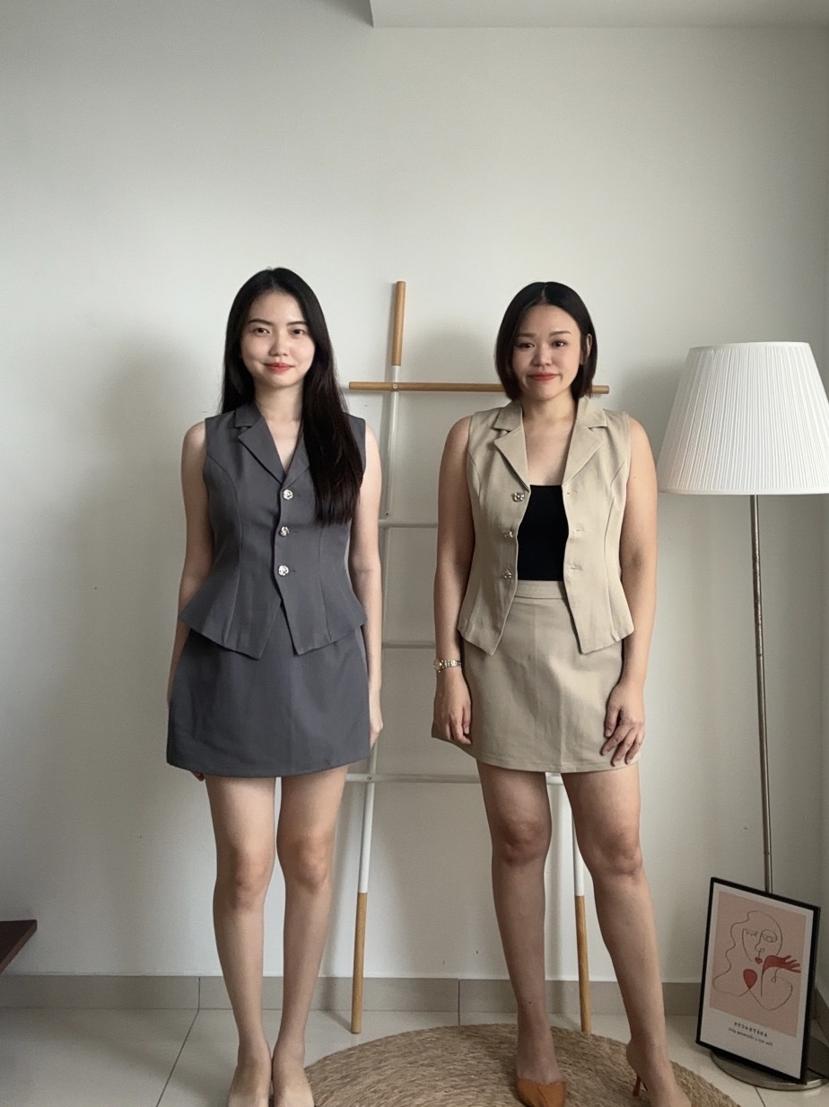 D2358 Vest Blazer Set - 3 Colors 