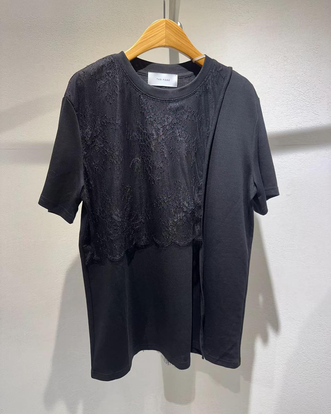 薄紗Lace拼接短袖tee