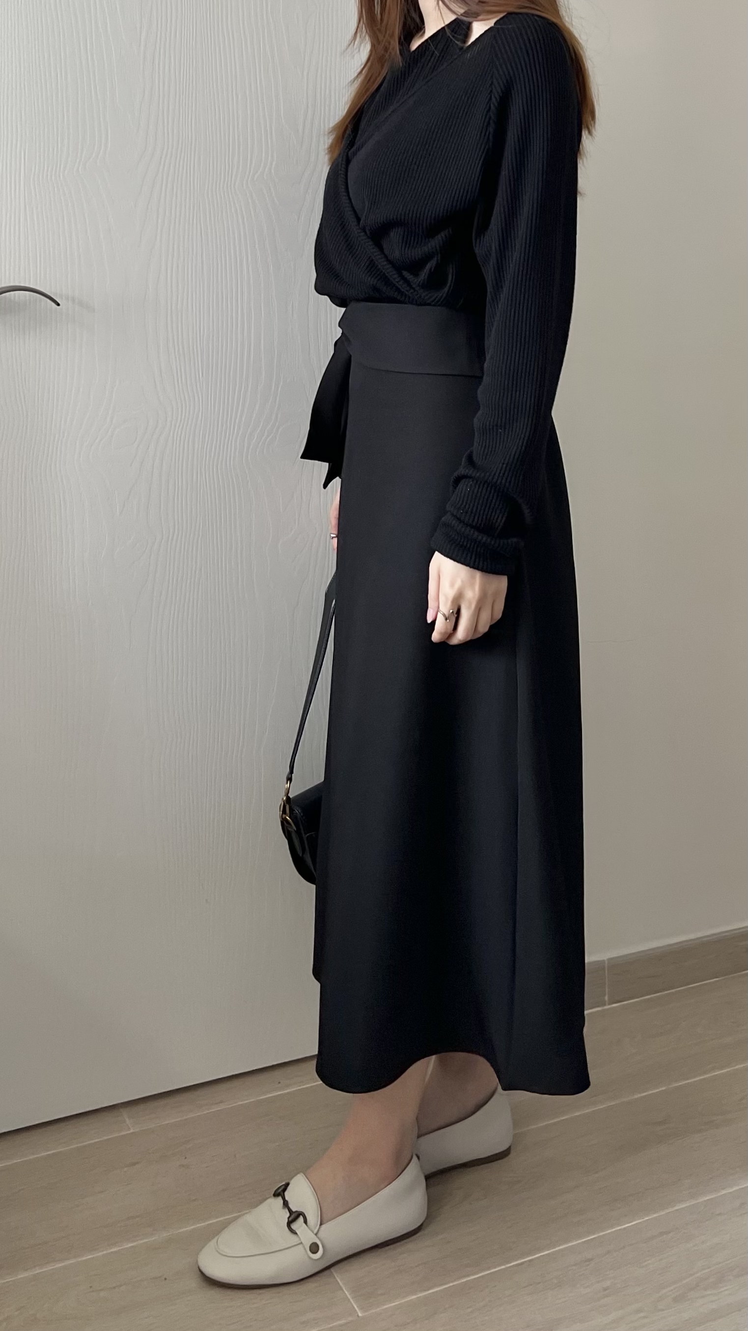 高貴優雅蝴蝶結長裙 修飾肚腩 