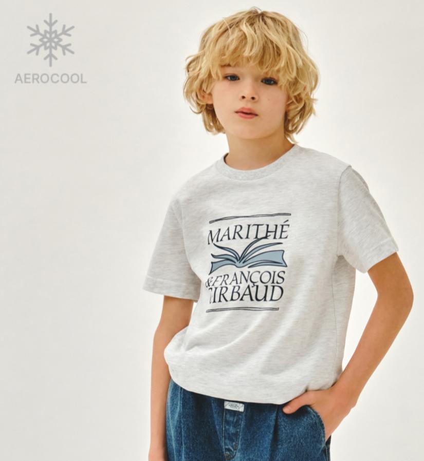 Ⓜ️ fg kids款book classics logo aero cool TEE 折扣優惠 白/ navy / 淺灰 Size 110-150