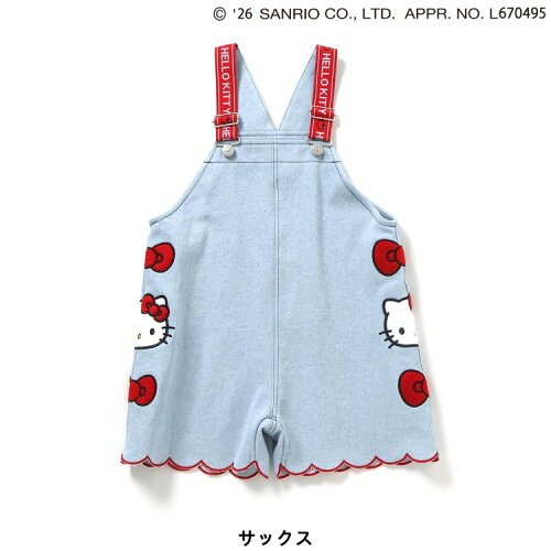 🆕【⭐訂購⭐】🇯🇵 日本直送 🌀#Kitty 刺繡貼布 扇形下擺 牛仔連身褲🌀[ELEA-0072] [260607]