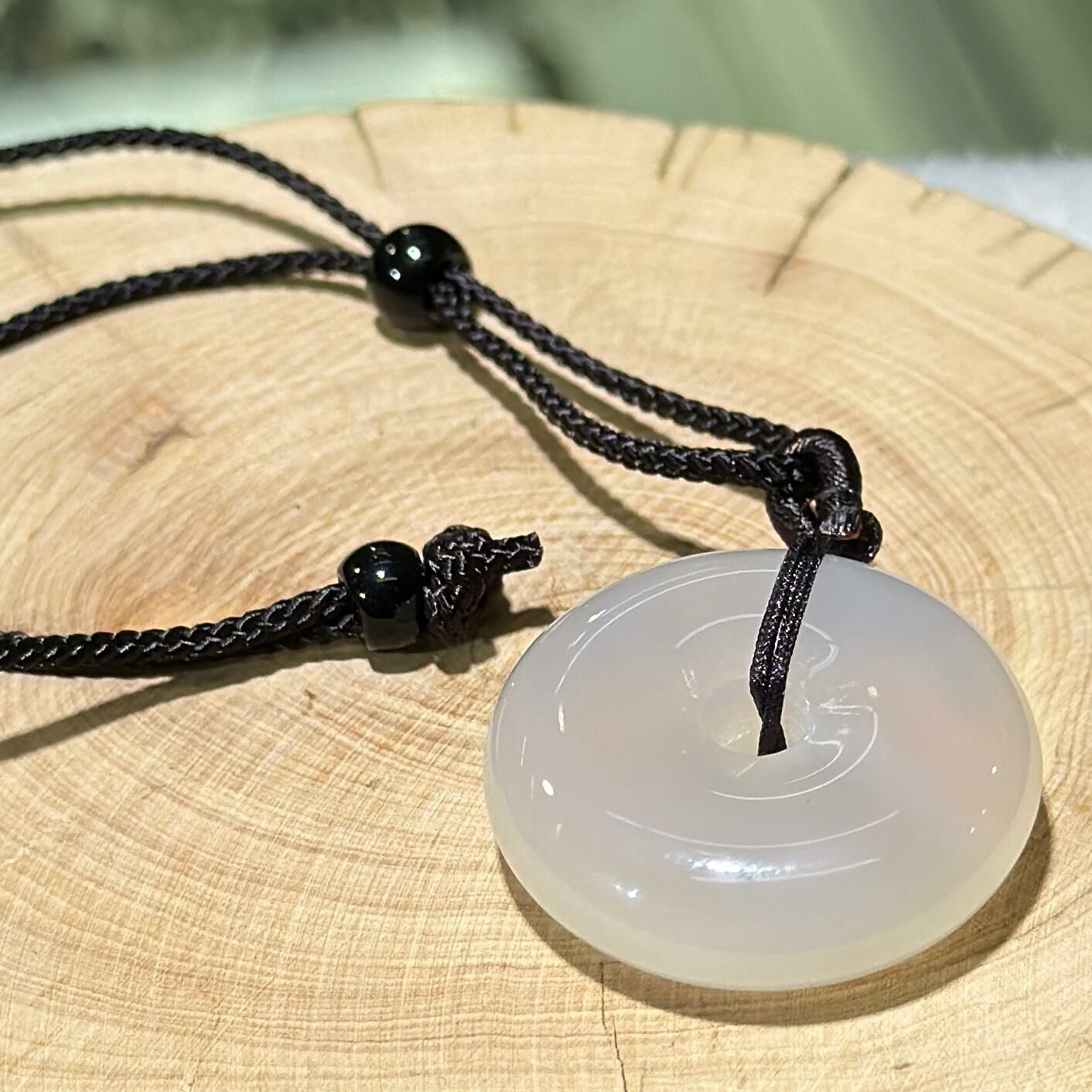 白玉髓平安扣 連頸繩