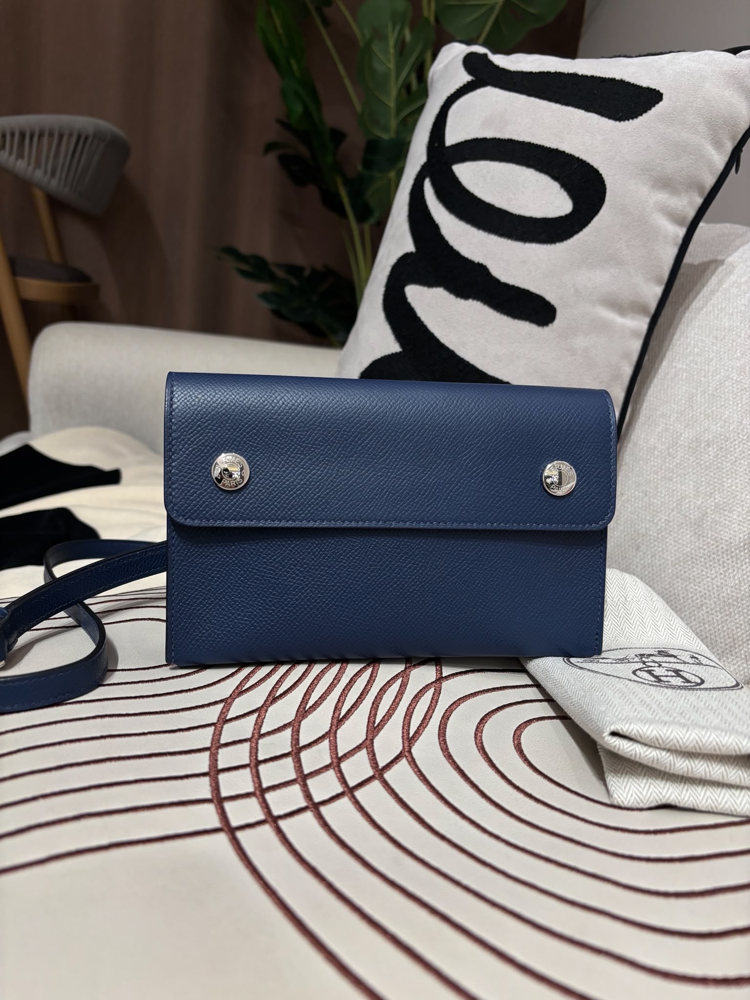 Hermes Snap Wallet Pochette Stamp K 100%Authentic, 98%New ✅收據副本 ✅Dust bag
