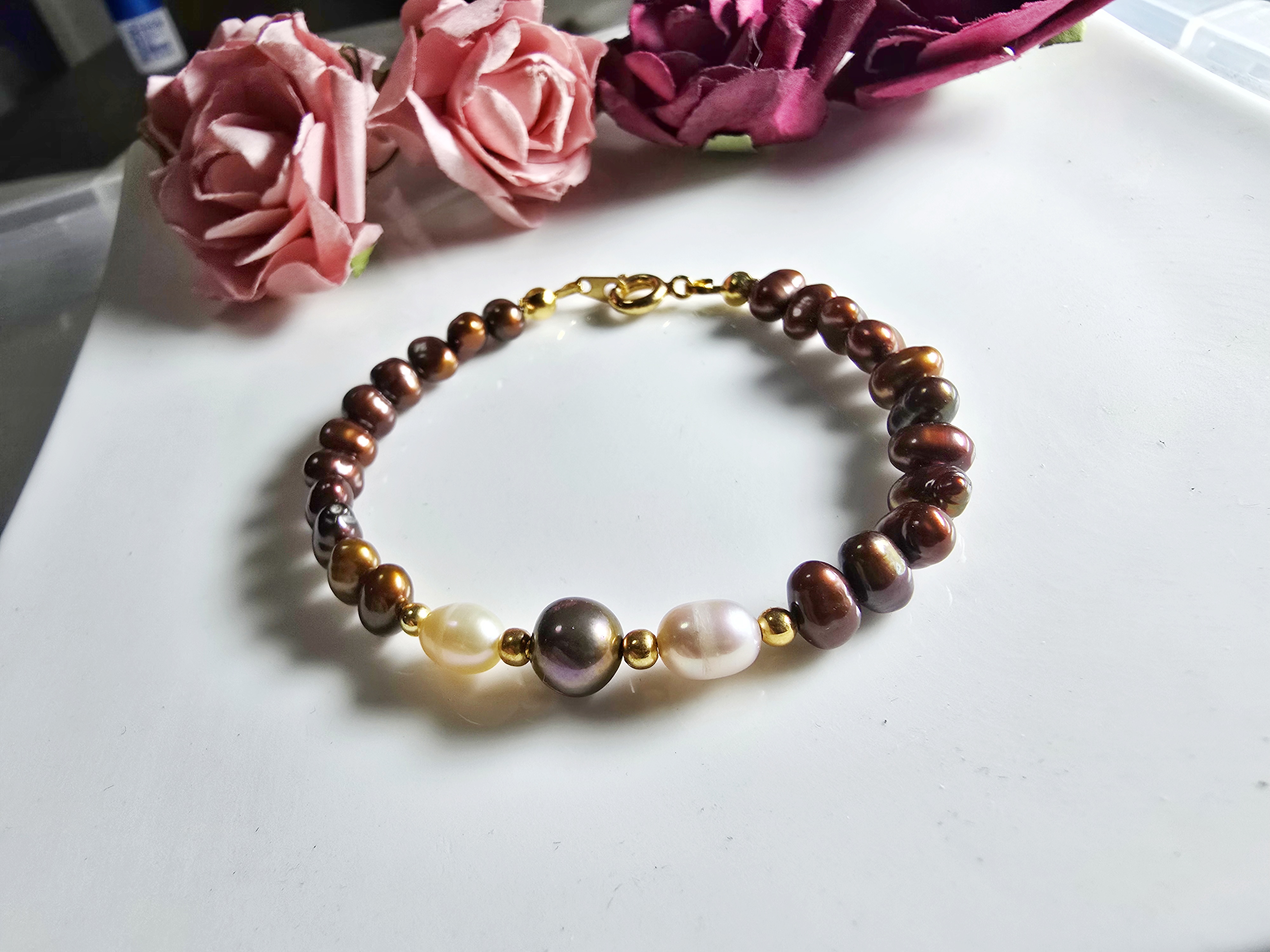 FWP0125-3  天然珍珠復古手鏈