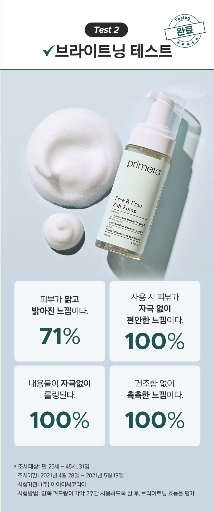 韓國 Primera Free & Free Soft Foam 私密處弱酸性清潔護理泡沫 150ml 新包裝