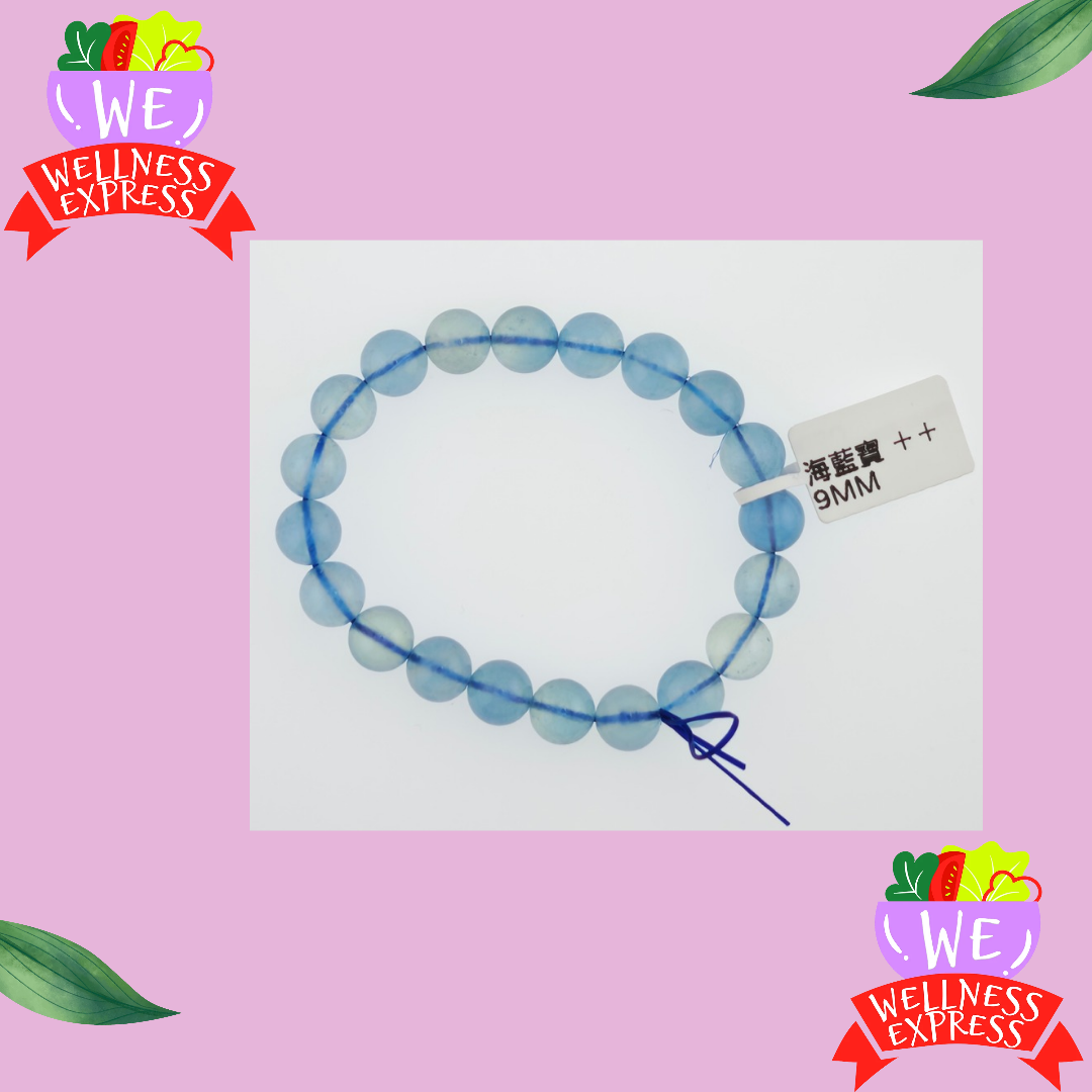 海藍寶手鏈++ 9mm/Aquamarine Bracelet 9mm #WE25