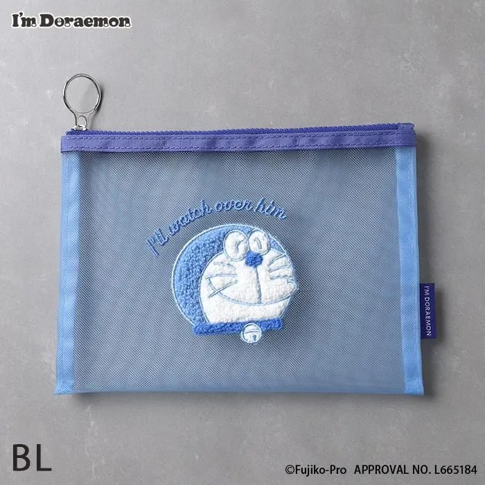 [訂購] 多啦A夢Pouch 拉鏈袋 筆袋 化妝袋 (毛絨刺繡圖案)