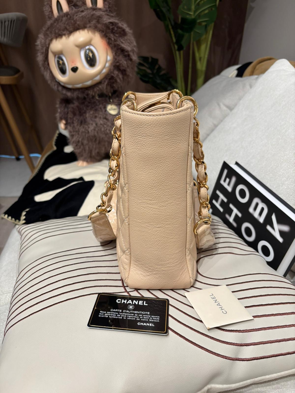 Chanel pst petit shopping tote 荔枝牛皮 100%Authentic,95%new ✅15card ✅dust bag   