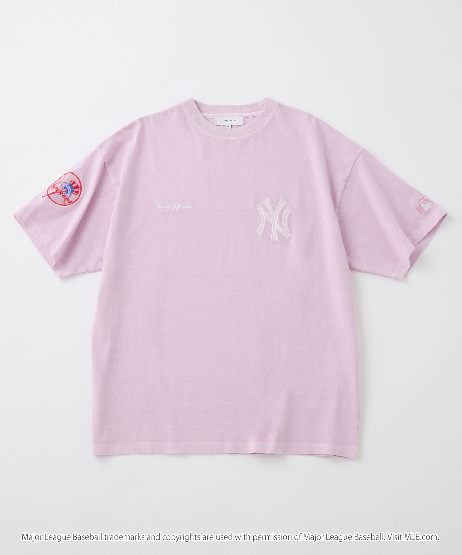 日本直送MLB刺繡T恤  MLB/美國職棒大聯盟 定製 徽章刺繡 復古加工短袖T恤男女可穿