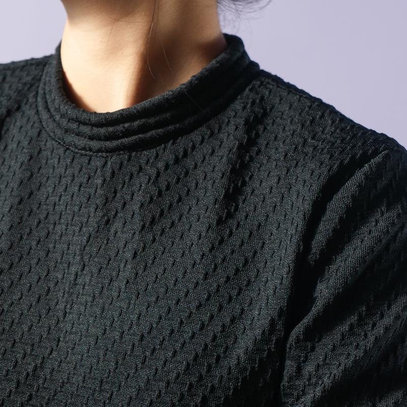 Vintage C.a. 1960s Knitted with Texture Little Black Dress / 60s MOD Winter Shift Dress(BG050)