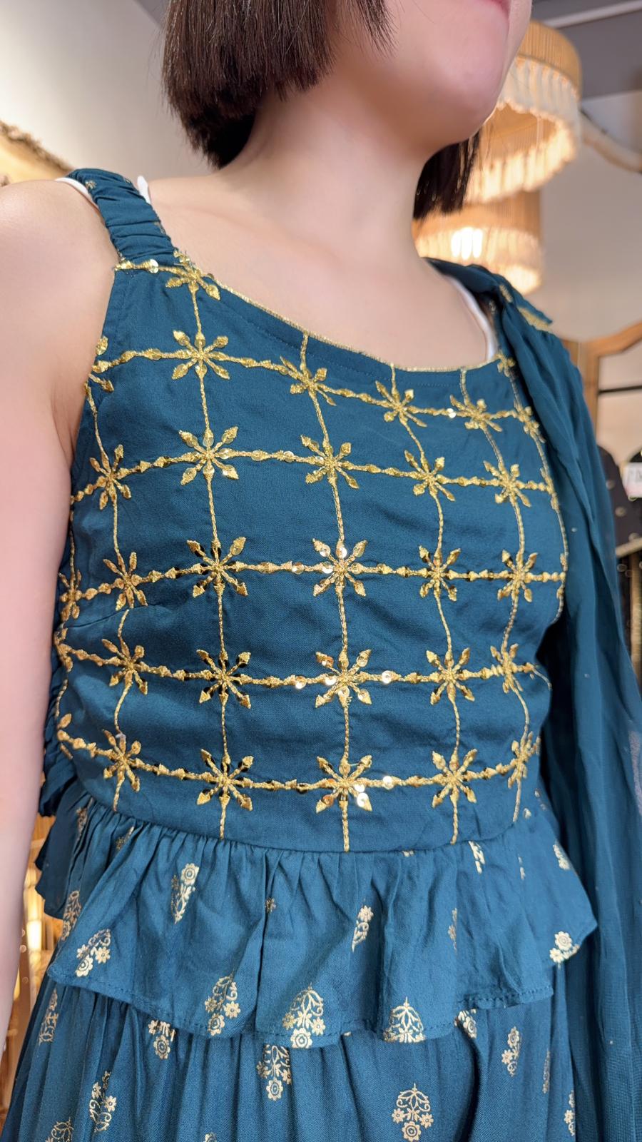3571 Blue Set of 2 attached with scarf