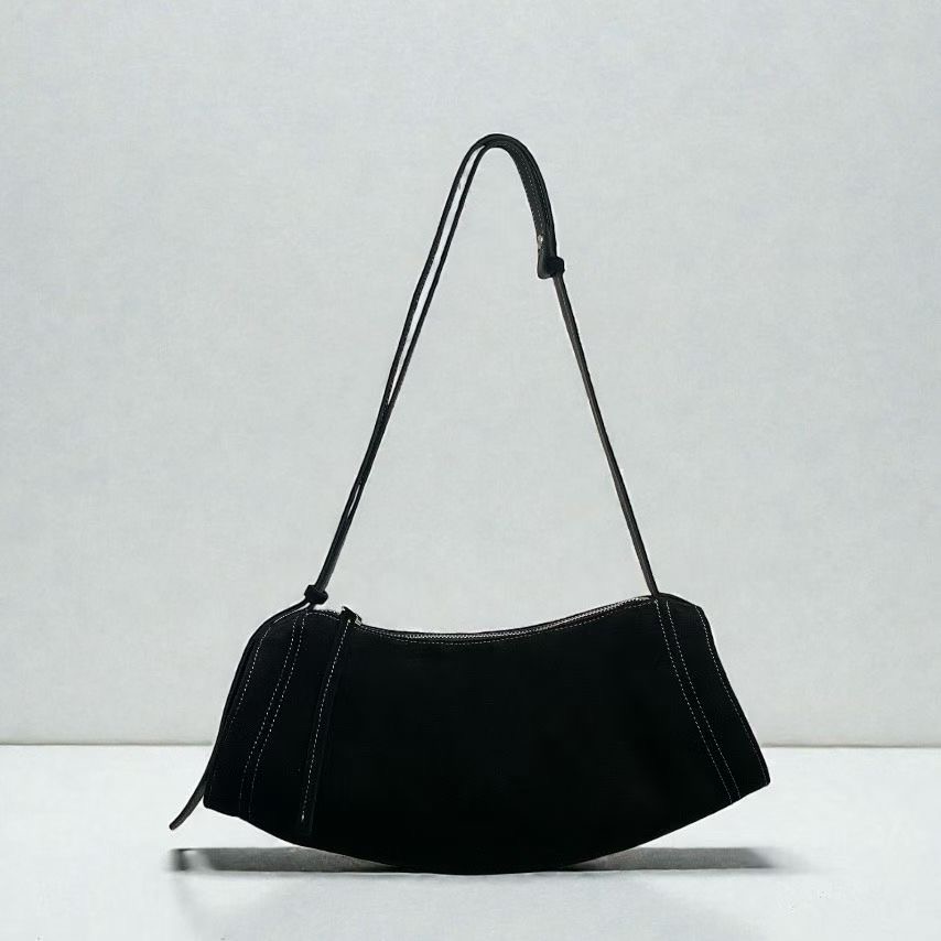 【新品牌Lampas】預訂_Soft Lambskin/Suede Curved Cylinder Bag By Lampas