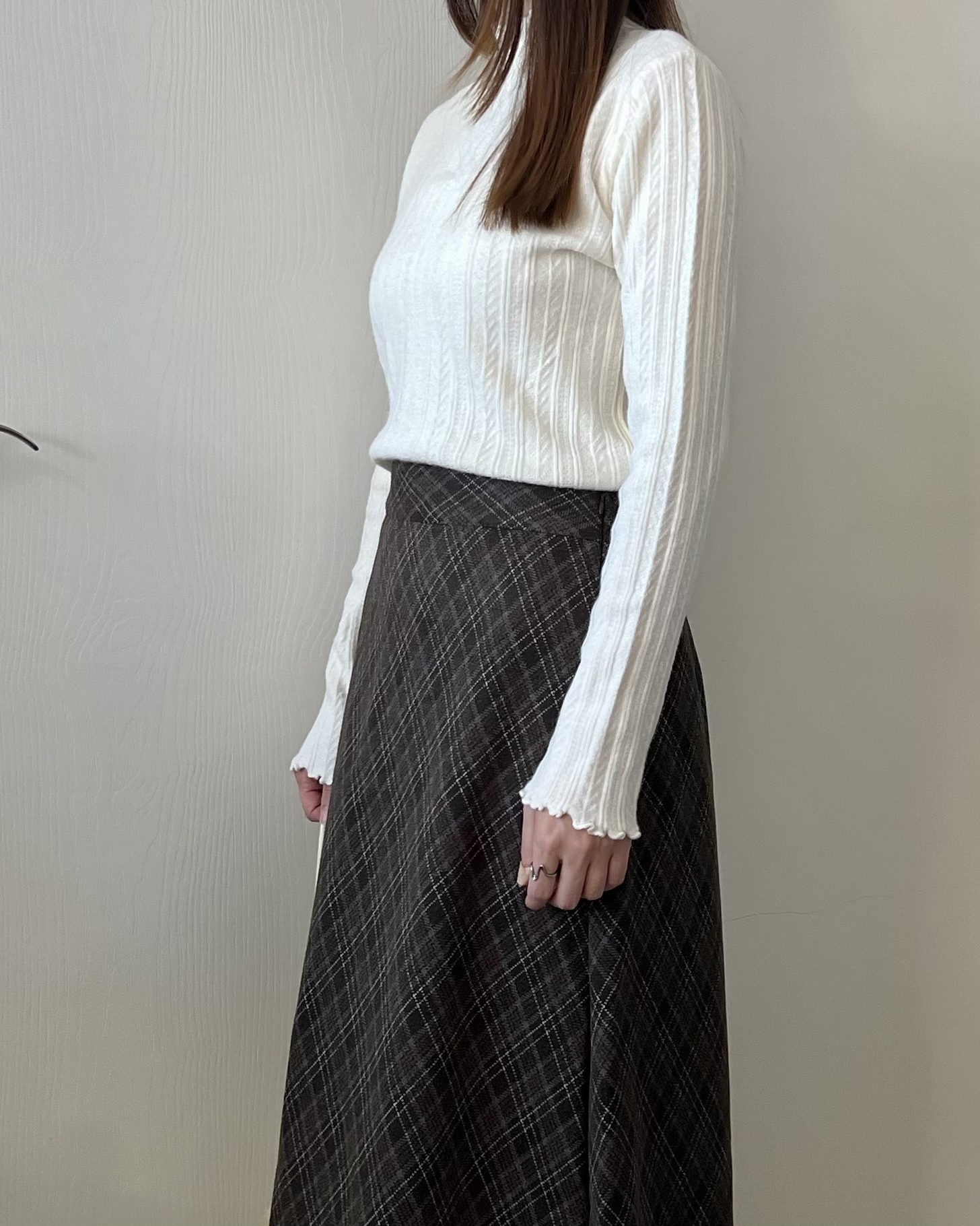 高質秋冬菱形格紋長裙 現貨