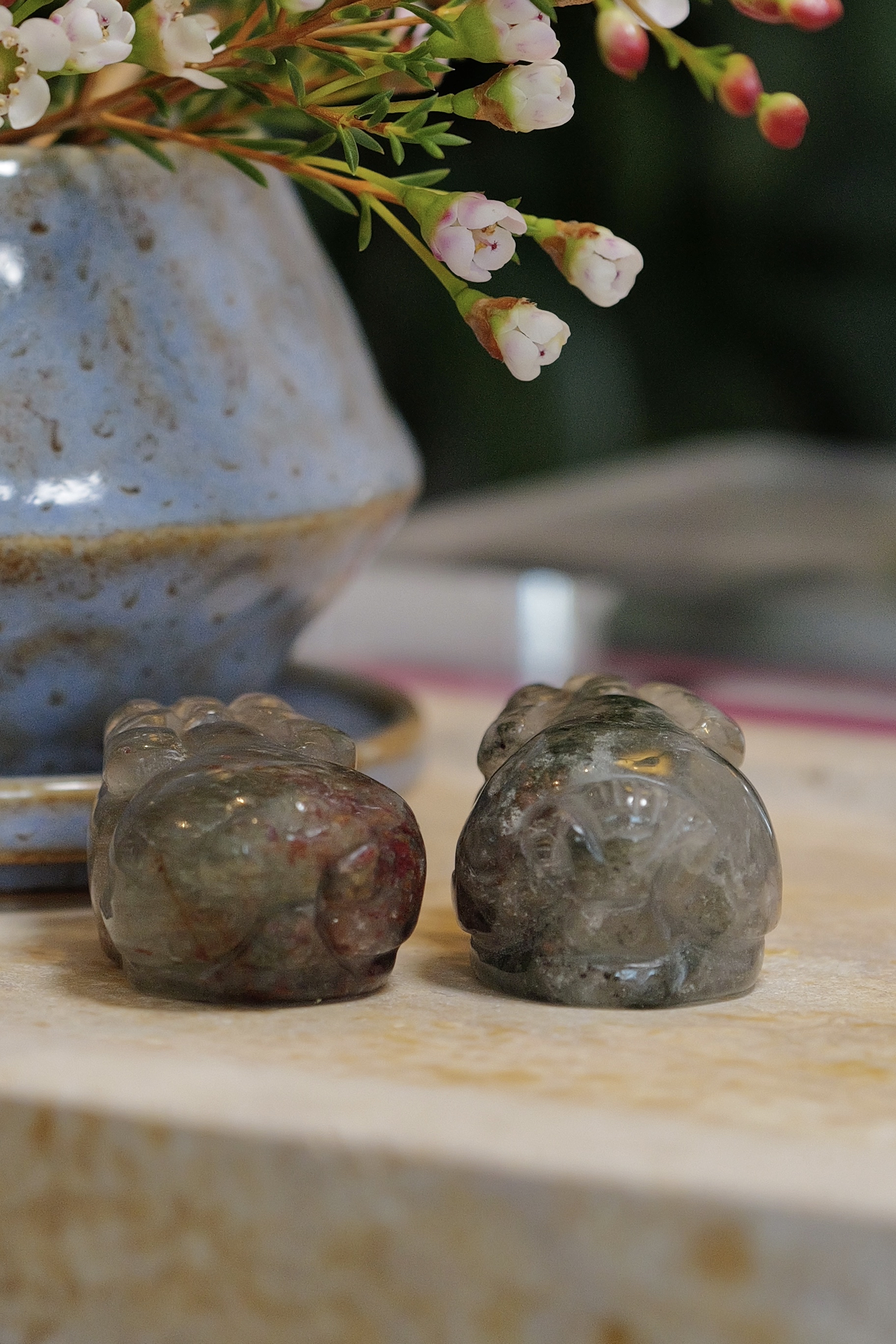  ༒4.5cm+紅綠幽靈金錢貔貅擺件一對༒ PU.12A1CJ2G1TF-RA18*M36