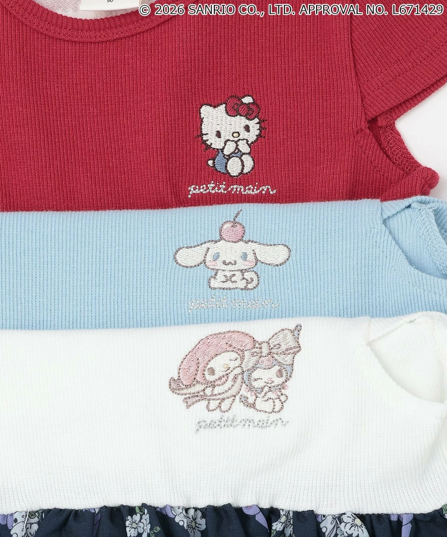 🆕【⭐訂購⭐】 🇯🇵日本直送 🌀#Sanrio 刺繡 接觸涼感 拼接 連身裙［3款選］🌀[ELGA-0114][260822]