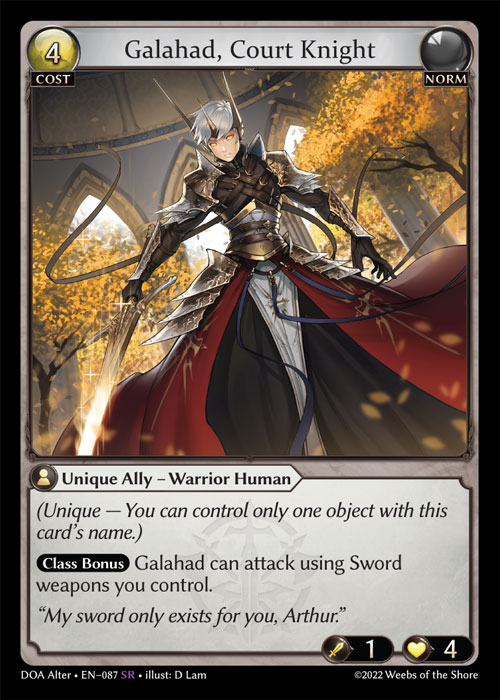 Galahad, Court Knight / DOA-Alter-087 (SR)