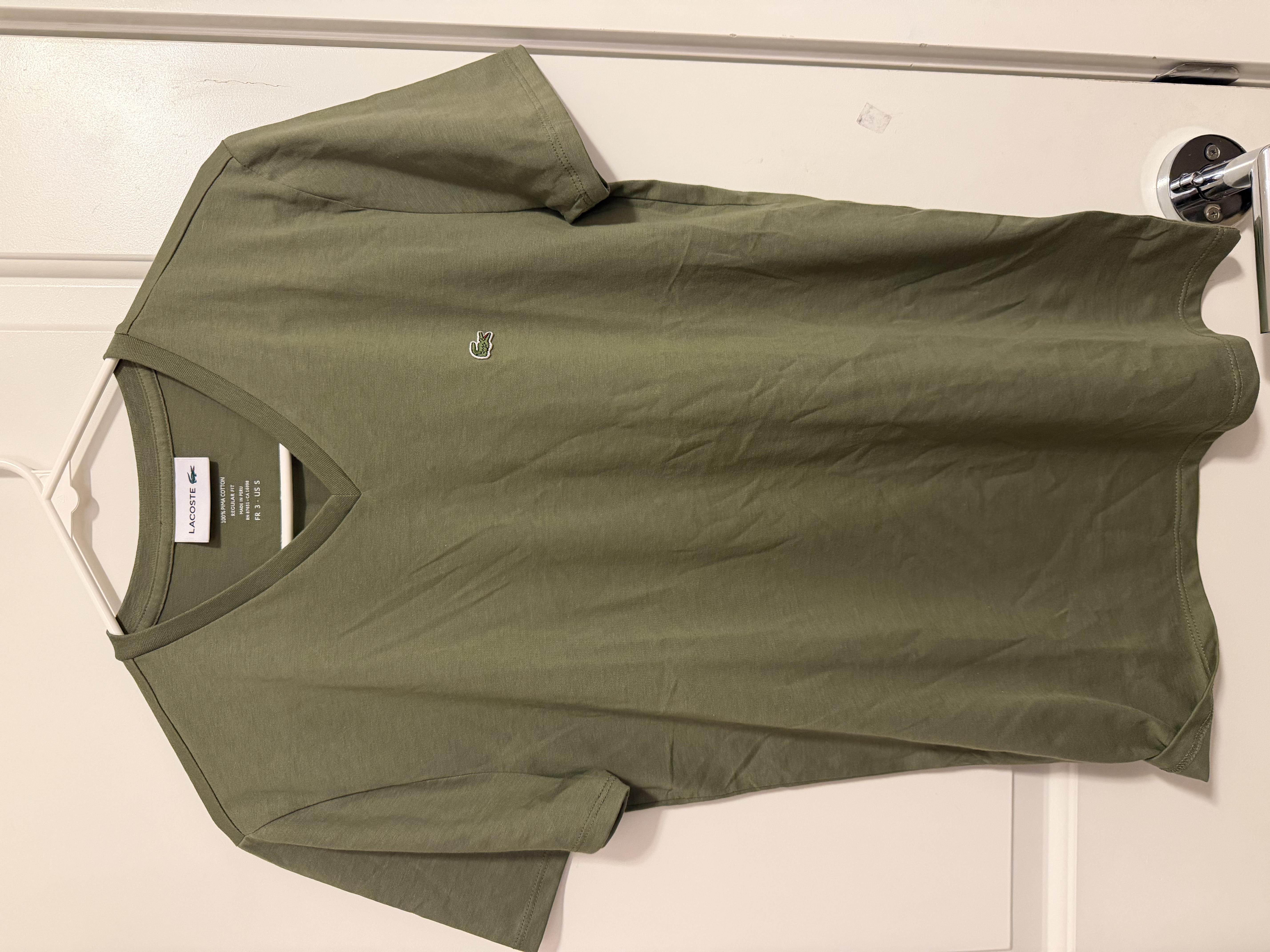 LACOSTE 中性V 領 T shirt 