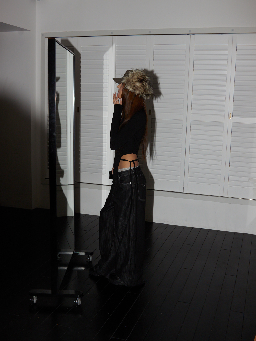 Studded Non-Fade Wide-Leg Pants