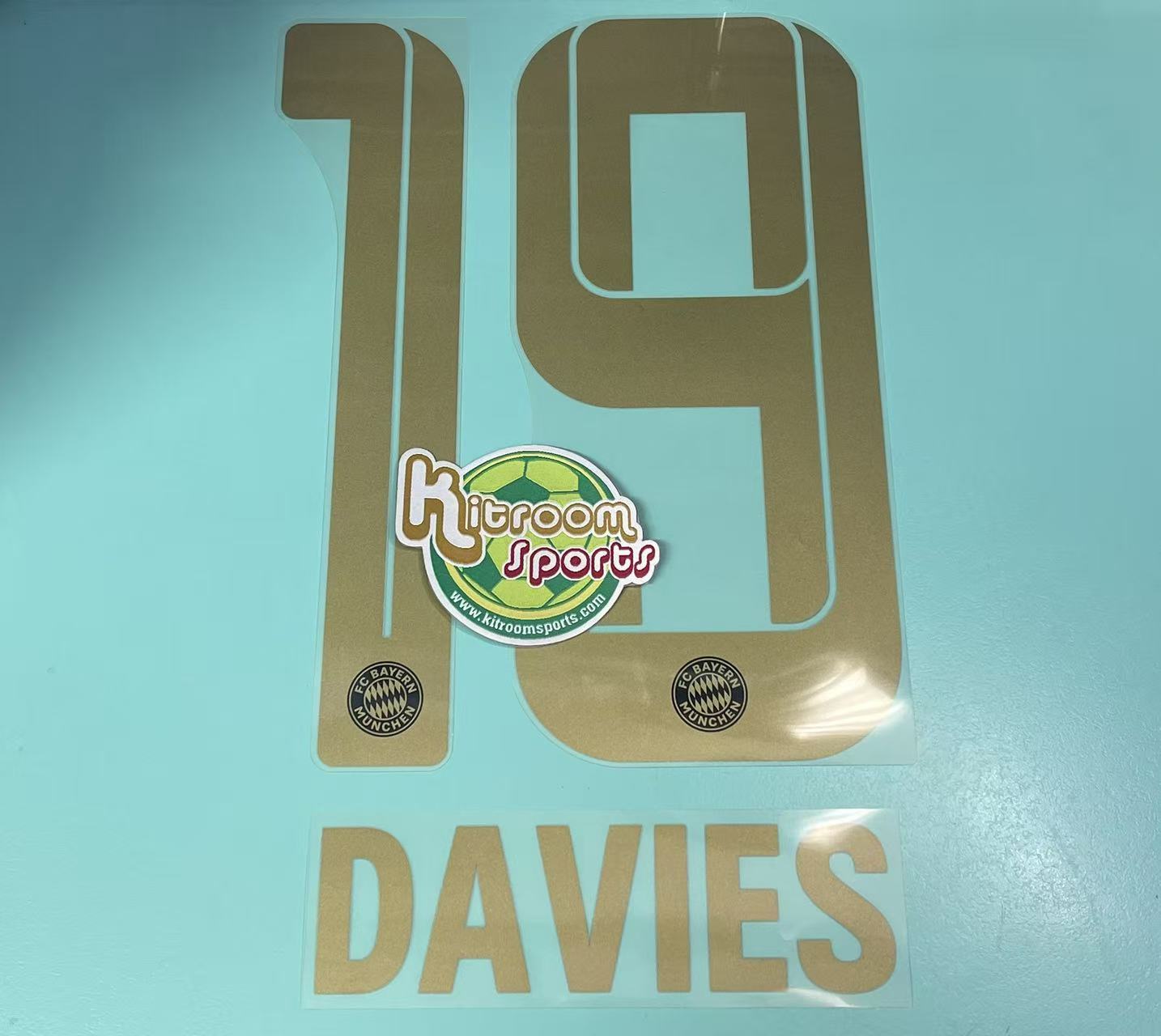 2021-22 Bayern Munich Away Nameset #19 DAVIES