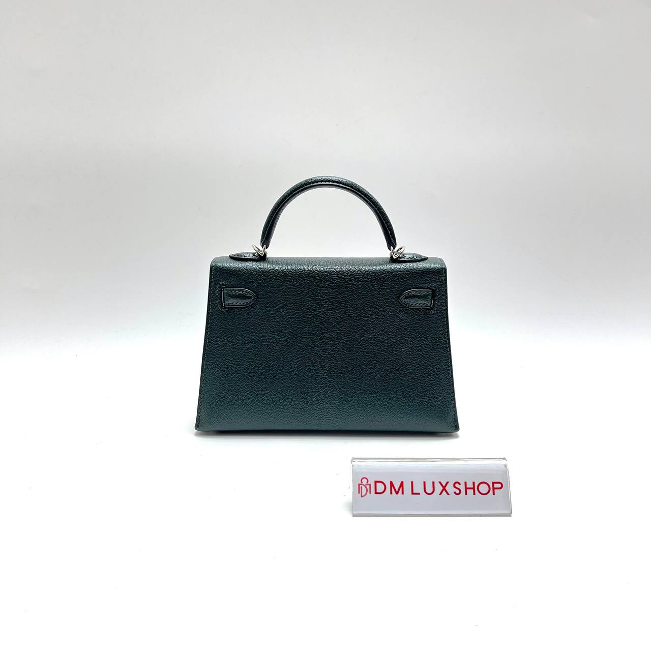 Hermes Mini Kelly Il Vert Titien / Blue Atoll (Stamp Y)