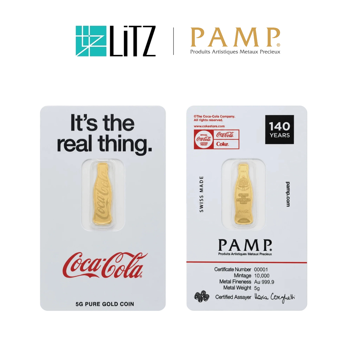  [5 gram] LITZ PAMP x Coca-Cola 140 Years Limited Edition Gold Bar (999.9) PG084