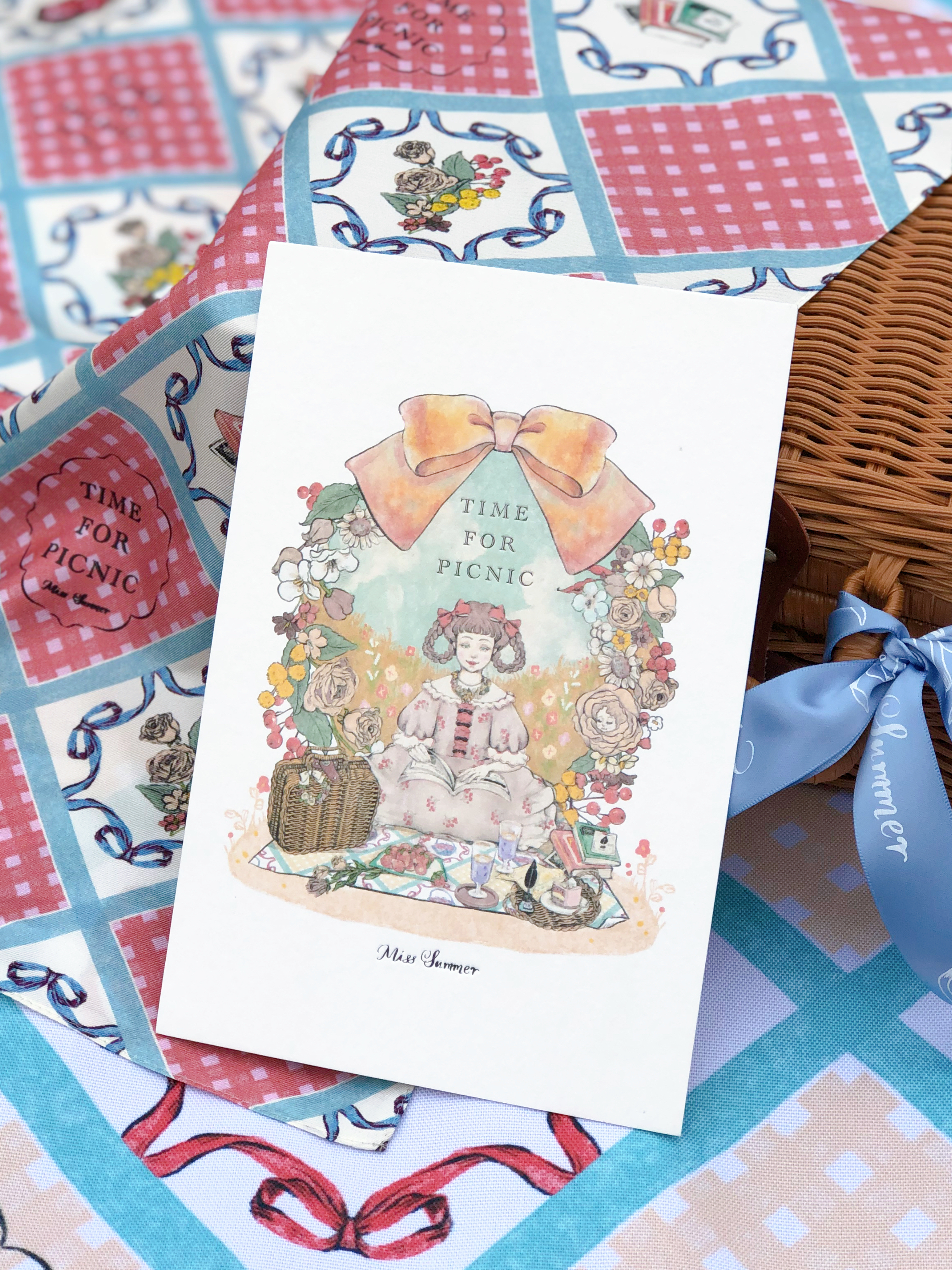 Miss Summer ｛Time for picnic} 手繪風圖卡