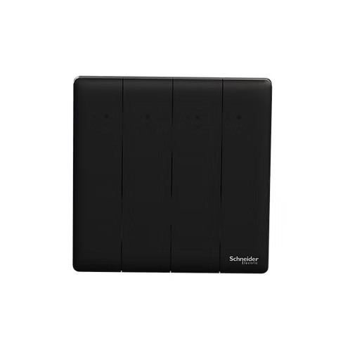 施耐德 Unica X 曜石黑 4位雙控 帶指示燈 開關掣