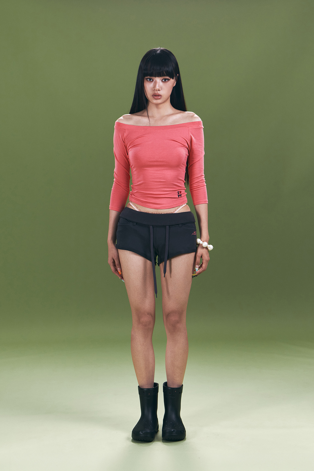 pleaseNOFOLLOW - Zed Off-Shoulder Long Sleeve Top (Candy Pink)