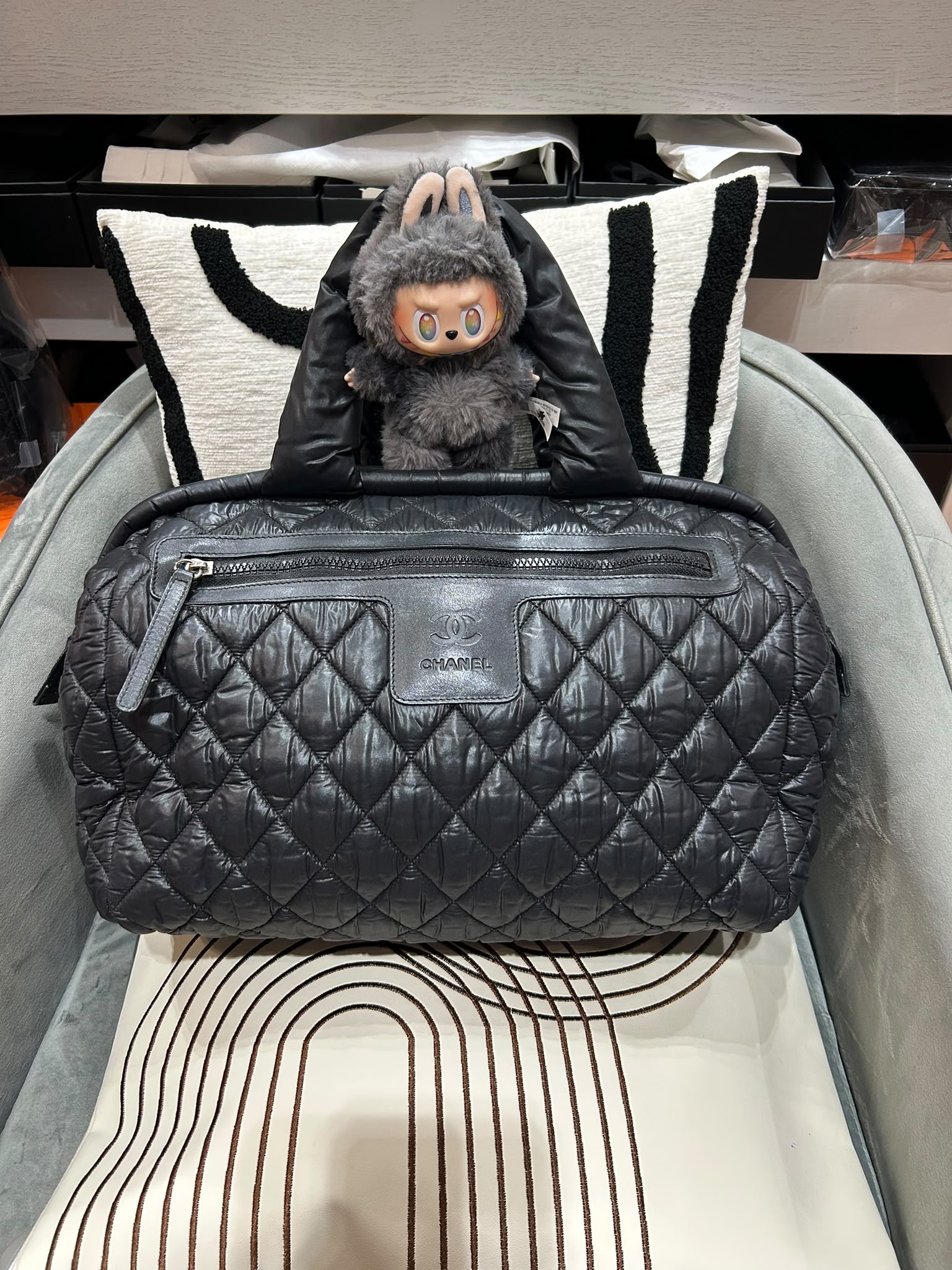 Chanel coco cocoon boston nylon bag 100%Authentic ,92%new ✅card