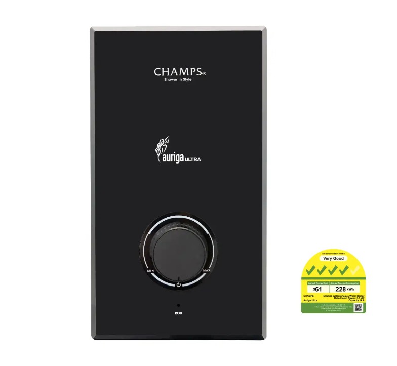CHAMP Auriga Ultra Instant Water Heater With Rain Shower Set