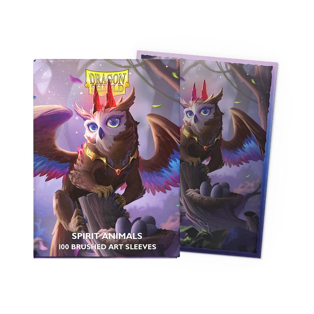 Dragon Shield - Standard Size - Dual Brushed Art - Spirit Animals - The Dragowlis - AT-12132