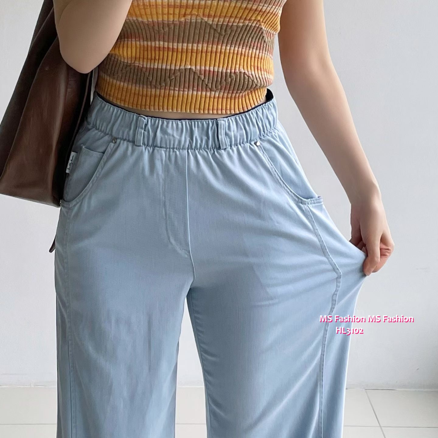 HL3102 韓國👖Howluk天絲面料闊筒褲