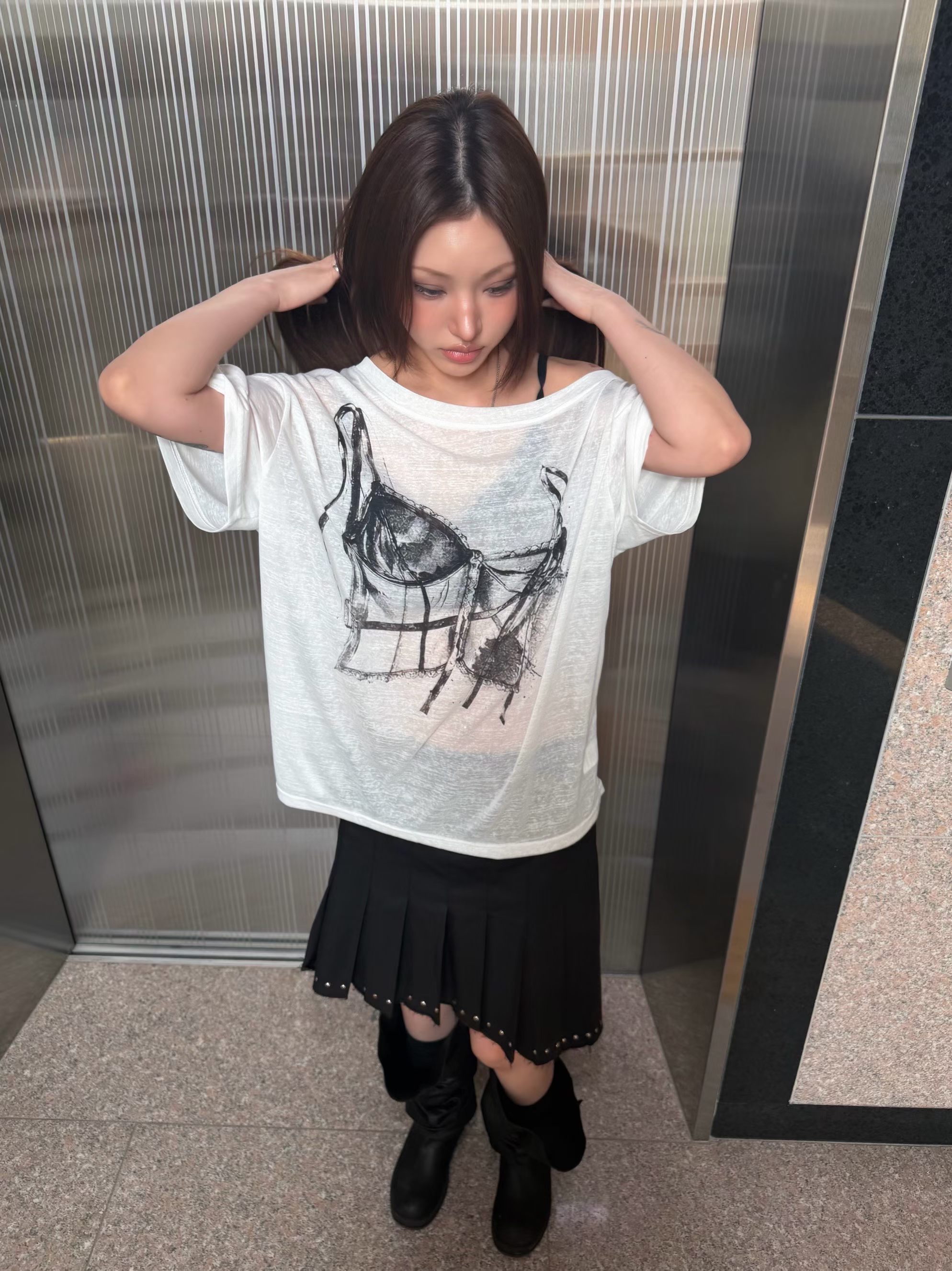 Sketch Graphic Sheer Tee