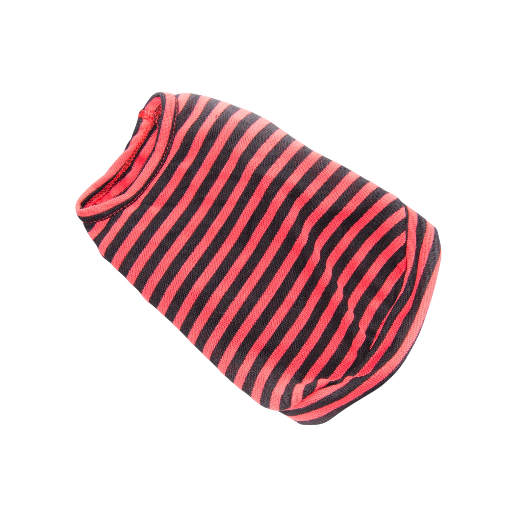 S585R 條子有袖TEE紅色Red